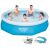 Piscina gonflabilă Bestway Fast Set 305 cm x 76 cm umplută cu apă și familie în interior