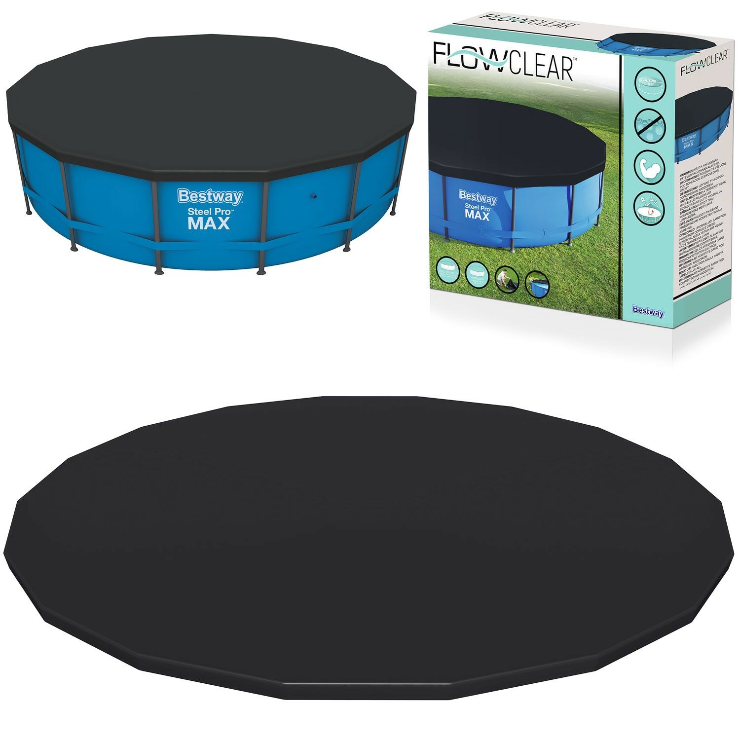 Fedél a 457 cm-es bestway 58038-as keretmedencéhez