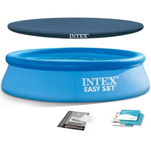 Intex Easy Set 244 x 61 cm aufblasbarer Pool mit Abdeckung und Zubehör