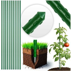 Plonos PL-940 Pflanzenstützstäbe, 120 cm, grün, 10er-Pack, für Tomaten und Kletterpflanzen - Gartenbauwerkzeuge