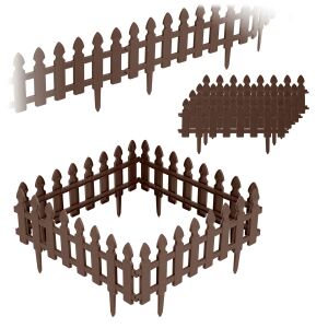 Plonos braune Garteneinfassung, modulare Zaunelemente für Blumenbeete und Rasen - Gartenbau