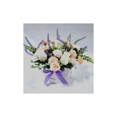 Rózsa , szegfű, levendula virágcsokor ,táska, doboz, box , ajándék