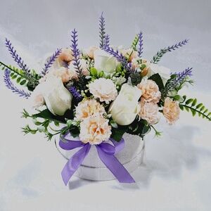 Rózsa , szegfű, levendula virágcsokor ,táska, doboz, box , ajándék