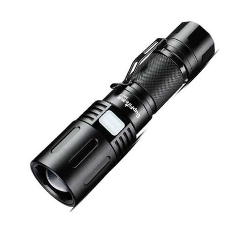 Superfire X60-T flashlight, black, 300m range, 5 modes, USB rechargeable
