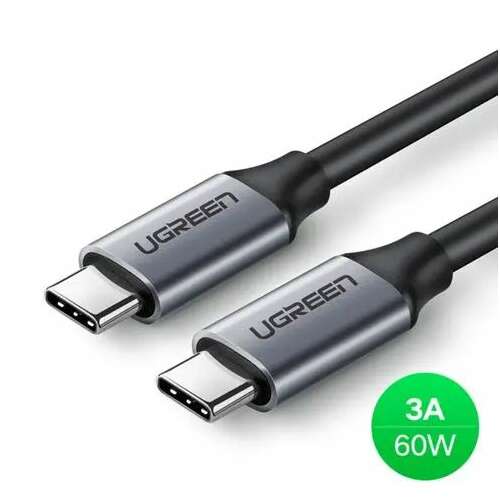 UGREEN USB-C - USB-C 3.1 kábel, 60W teljesítmény leadás, 1,5m, fekete - Ugreen