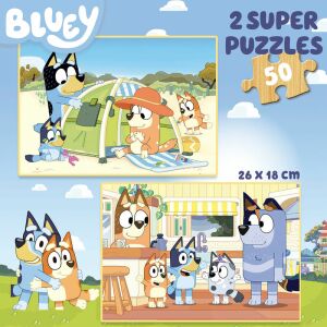 Educa Bluey 2 x 50 piese puzzle din lemn - Puzzle