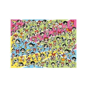 Die Powerpuff Girls Challenge 500 Teile Puzzle von Ravensburger, zeigt Blossom, Bubbles und Buttercup - Ravensburger Puzzle