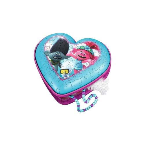 Ravensburger Trollok a világ körül 3D Puzzle, Szív alakú tároló doboz, 54 darabos - Ravensburger