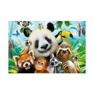 Schmidt Puzzle 200 elementów - Animal fun, 200-elementowa układanka przedstawiająca pandę i inne zwierzęta w dżungli - Puzzle