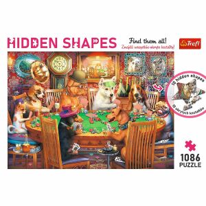 Trefl Hidden Shapes 1086-teiliges Puzzle mit Hunden, die Poker spielen - Trefl Puzzle
