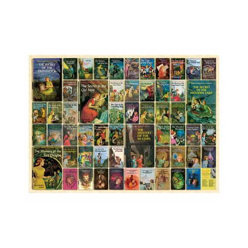 Kész 1000 darabos Cobble Hill kirakós játék - Nancy Drew, a Nancy Drew sorozat könyveinek borítóiból összeállított kollázs - Játék
