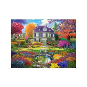 Castorland 3000 darabos kirakó, Álomkert, egy színes kép egy házról egy gyönyörű kertben - Castorland Puzzle