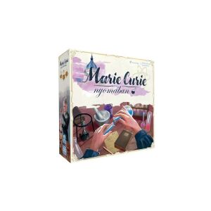 Marie Curie nyomában társasjáték doboz, a társasjáték Marie Curie életéről és tudományos felfedezéseiről - Gémklub