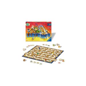 Ravensburger Labirintus társasjáték, a játéktábla, a játékelemek és a kártyák láthatók - Ravensburger