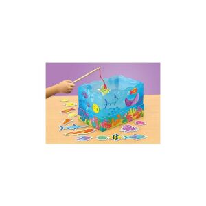 Schmidt Angelspiel Horgászjáték játék közben, egy gyerek a mágneses horgászbottal játszik és színes halakat fog - Schmidt