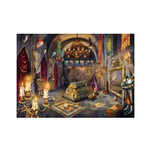 Fertiges Ravensburger Puzzle mit 1000 Teilen, Vampirschloss, zeigt ein Vampirzimmer - Ravensburger Puzzle