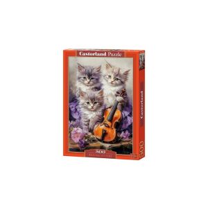 Puzzle Castorland 500 elementów, Muzyczne Kocięta, przedstawiające trzy kocięta grające muzykę - Castorland Puzzle