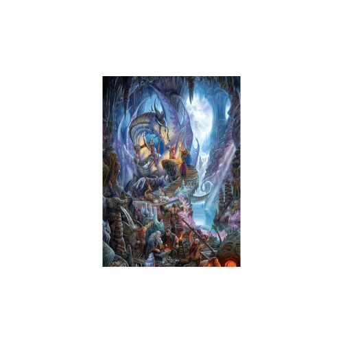 Dragonforge 1000 darabos kirakós játék a Cobble Hilltől, fantasy művészet, sárkány, barlang, középkori, 40135 - Cobble Hill