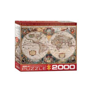 EuroGraphics 2000 db-os puzzle - Antique World Map (8220-1997) 129181471 - Eurographics