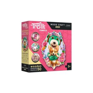 Trefl Puzzle din lemn premium, modelat Wood Craft, 50 piese - Familia Treflik (20206) 129181596 - Trefl Puzzle