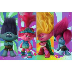 Puzzle Trefl Trolls Super Shape XL z Poppy, Branch i innymi postaciami z filmu Trolle - Trefl Puzzle