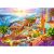 Trefl Santorini Panorama 1000-elementowe puzzle przedstawiające żywą scenę z Santorini z psem i kotem