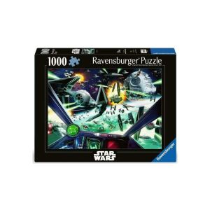 Ravensburger 1000 darabos Star Wars X-Wing Cockpit puzzle, a Star Wars univerzum egy űrcsatáját ábrázoló képpel - Ravensburger