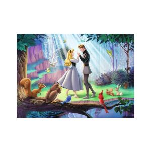 Dornröschen und Prinz Philipp aus dem Disney-Film, umgeben von Waldtieren, auf einem Ravensburger 1000-Teile-Puzzle - Ravensburger Puzzle
