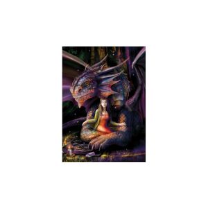 Kész 1000 darabos kirakós játék, Spirit Dragon Anne Stokes-tól, egy nővel, aki egy sárkánnyal ül - Puzzle & Kirakó