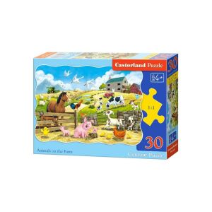 Puzzle Castorland 30 piese Animale de la fermă, pentru copii de la 6 ani - Puzzle 3D & Puzzle cu burete