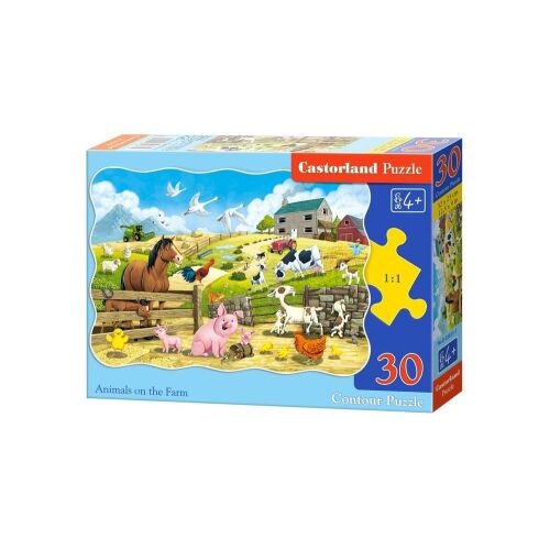 Puzzle Castorland 30 piese Animale de la fermă, pentru copii de la 6 ani