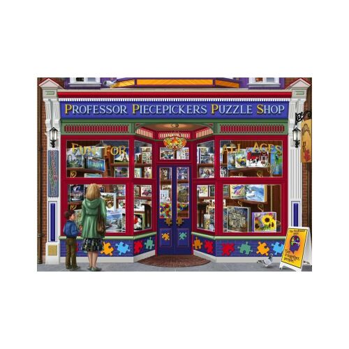 Bluebird Puzzle Professor Puzzles 1000 darabos kirakós játék, Professor Piecepickers Puzzle Shop, befejezett kirakós - Bluebird