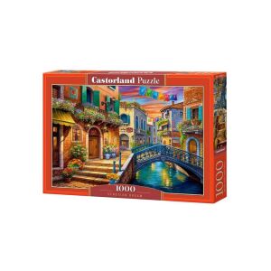 Castorland 1000 darabos kirakós játék, Velencei ábránd, egy festői csatorna képet ábrázol színes épületekkel és egy híddal - Castorland Puzzle
