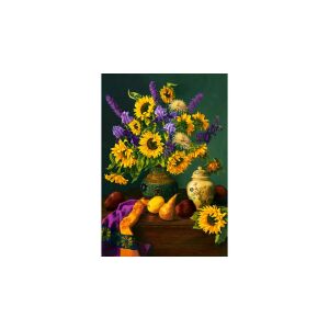 Puzzle Castorland 1500 elementów, Jesienne skarby, przedstawiające martwą naturę z słonecznikami, gruszkami i wazą - Puzzle