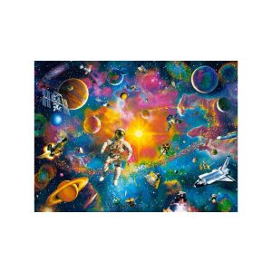 Castorland 2000 darabos kirakó, Ember az űrben, űr témájú kirakó asztronautával, bolygókkal, csillagokkal és űrhajókkal - Castorland Puzzle