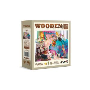 Wooden City 505 db-os fa puzzle - Pajkos kutyakölykök (NB505-0135-L) 129182793 - Puzzle