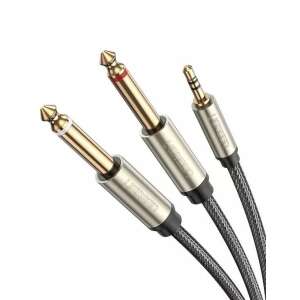 UGREEN AV126 Kabel 3,5 mm TRS do 2x TS - 1 m (szary) 41631473 - Ugreen