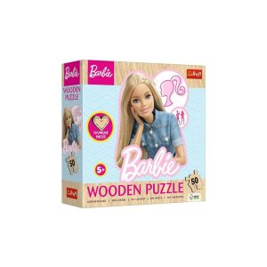 Trefl 50-teiliges Holz-Kontur-Puzzle - Barbie, mit einem Bild von Barbie in einer Jeansjacke - Trefl Puzzle