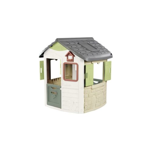 Smoby Neo Jura Játkószoba, kültéri játkószoba gyerekeknek, fehér és zöld, 3/4 nézet