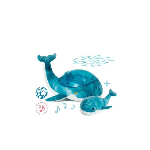 Cloud b Tranquil Bálna Zenélő Plüss Éjjeli Fénnyel Projektorral, kék bálna plüssjáték projektorral, nyugtató hangokat játszik és nyugtató óceáni hullámokat vetít, tökéletes lefekvéshez - Zenélő plüss