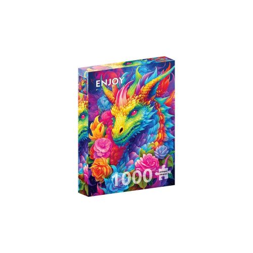 Enjoy 1000 darabos puzzle, Sárkány virágokkal, 48 x 68 cm - ENJOY Puzzle