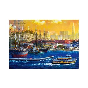 Puzzle Castorland 500 elementów, Port w San Francisco, przedstawiający malowniczy widok na panoramę miasta i łodzie w porcie - Castorland Puzzle