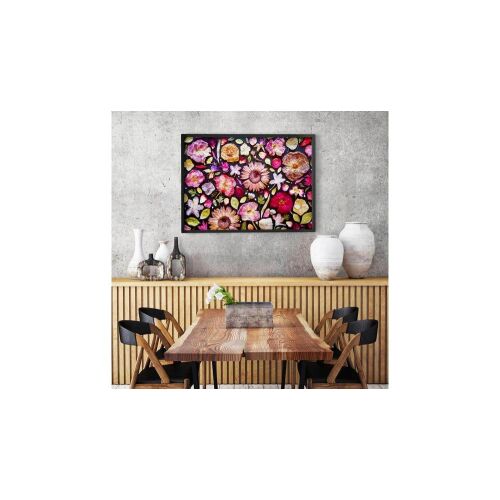 Enjoy 1000 darabos puzzle, Think Pink (2042) kész, szárított virágokkal fekete alapon - ENJOY Puzzle