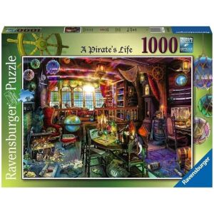 Ravensburger A Pirate's Life 1000-teiliges Puzzle. Detailliertes Bild vom Inneren eines Piratenschiffs. Lustiges und herausforderndes Puzzlespiel für Erwachsene und Kinder. - Ravensburger Puzzle