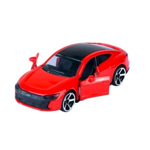Majorette Prémium fém modell autó, Audi RS e-tron GT, piros, elülső nézet, nyitott ajtó - Majorette