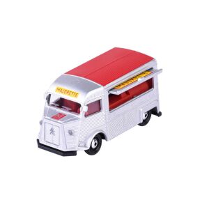 Majorette Anniversary Edition Premium fém játék autó, Citroen HY, 1:64 méretarányú, ezüst és piros, elülső nézet - Majorette