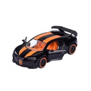 Majorette Racing játékautó, fekete Bugatti Chiron Pur Sport, narancssárga csíkokkal és kerekekkel, 1:64 méretarány - Majorette