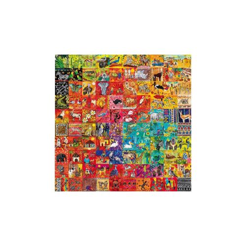 Kész Magnolia kirakós játék 1023 darabból, A 100 Tile Tale, színes csempe mintával állatokkal és természettel - Puzzle és kirakó
