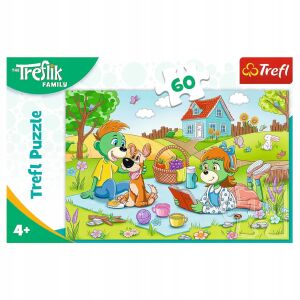 Trefl Familia Treflik Puzzle 60 piese - Puzzle 3D & Puzzle cu burete