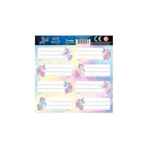 BackUp 8 db-os füzetcímke - Unikornis - kétféle (NNZJR15) 129186754 - Füzetcímke